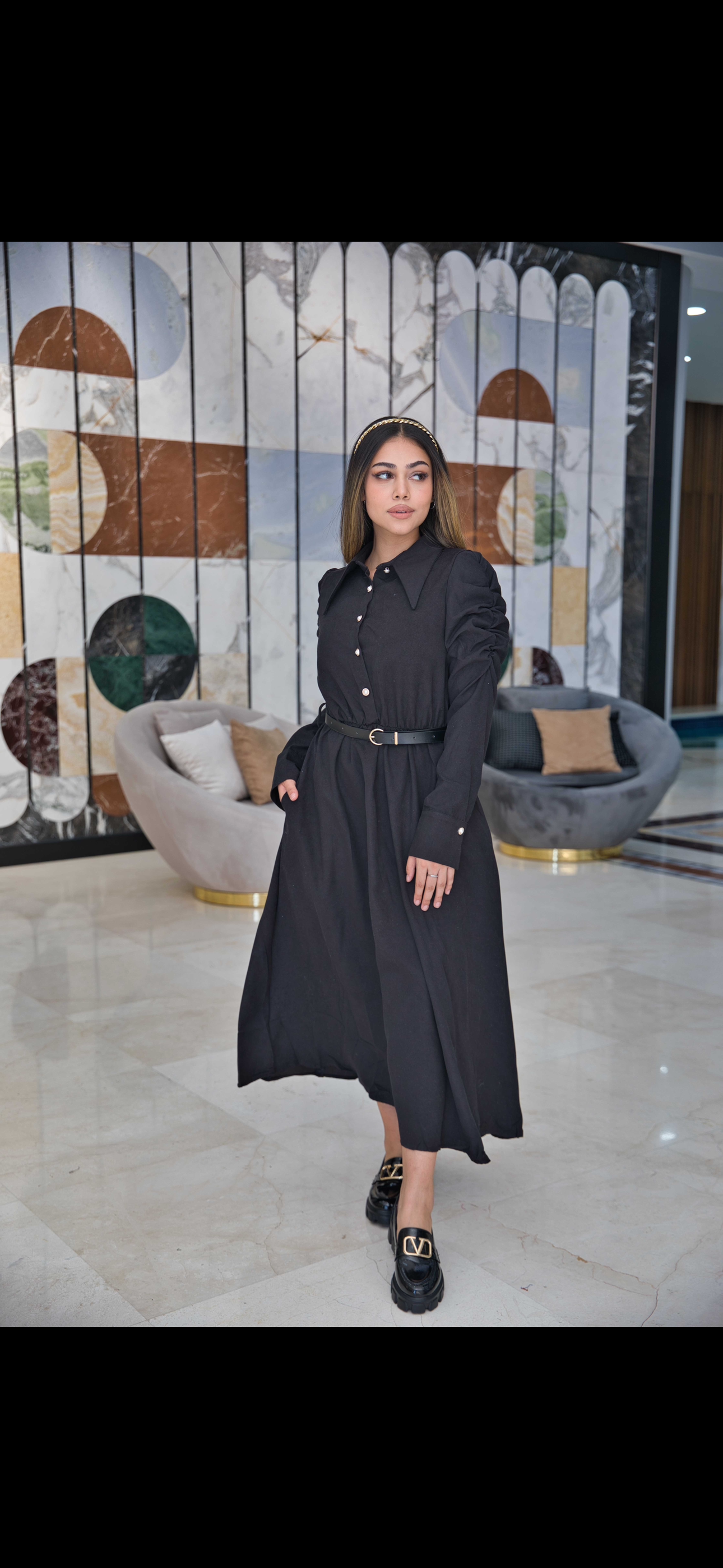 Black suede dress