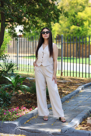 Linen waist coat set
