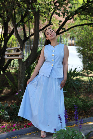 Baby blue skirt set