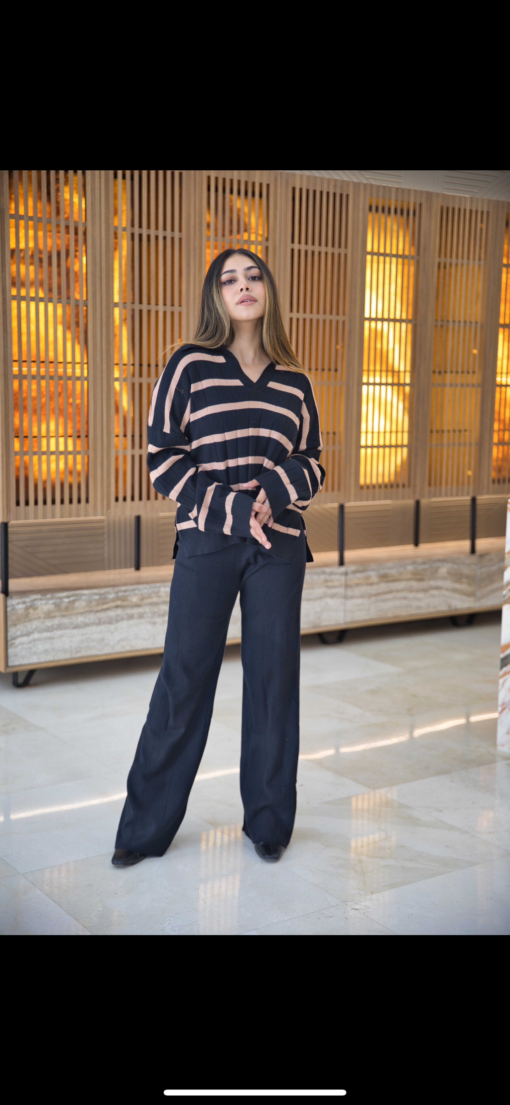 Striped jersey set