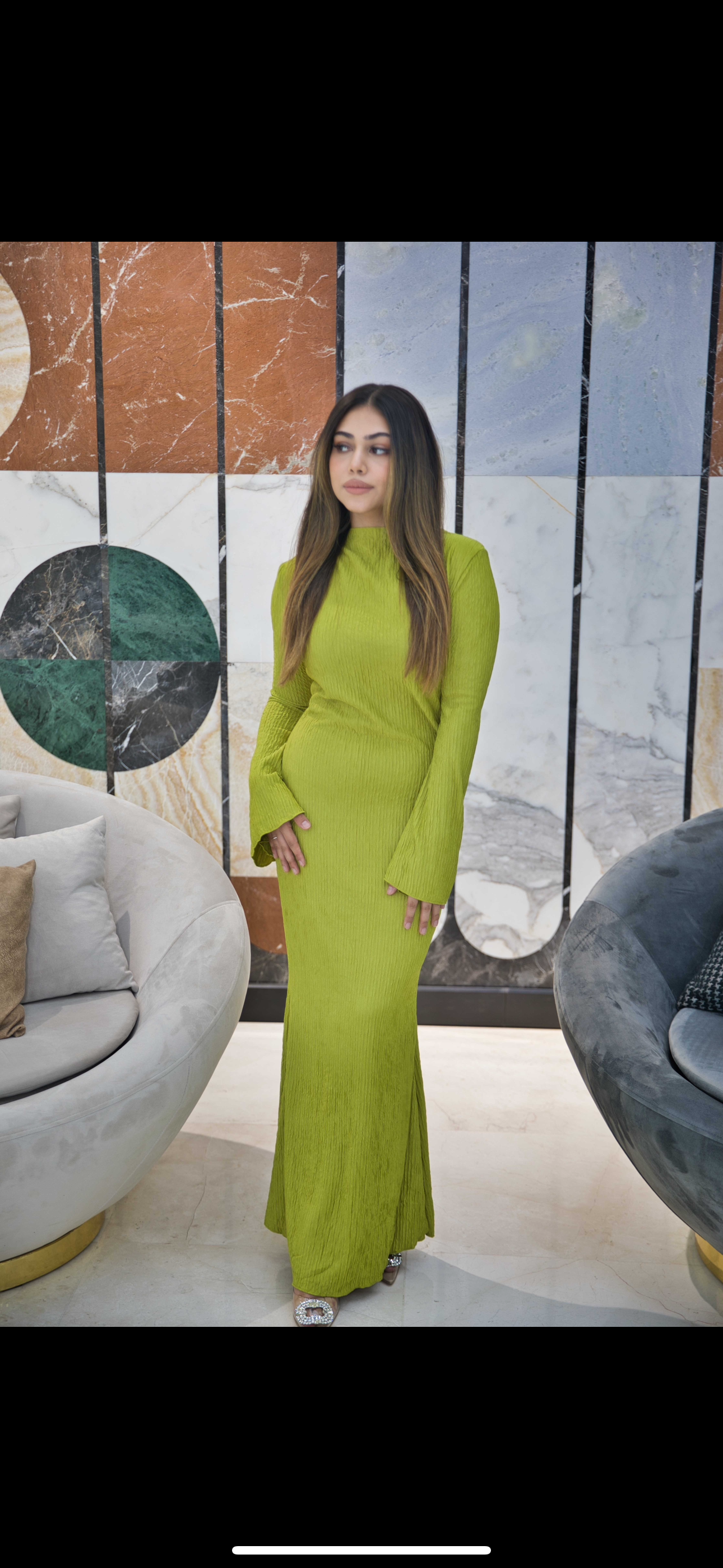 Textured dress (citrus green)