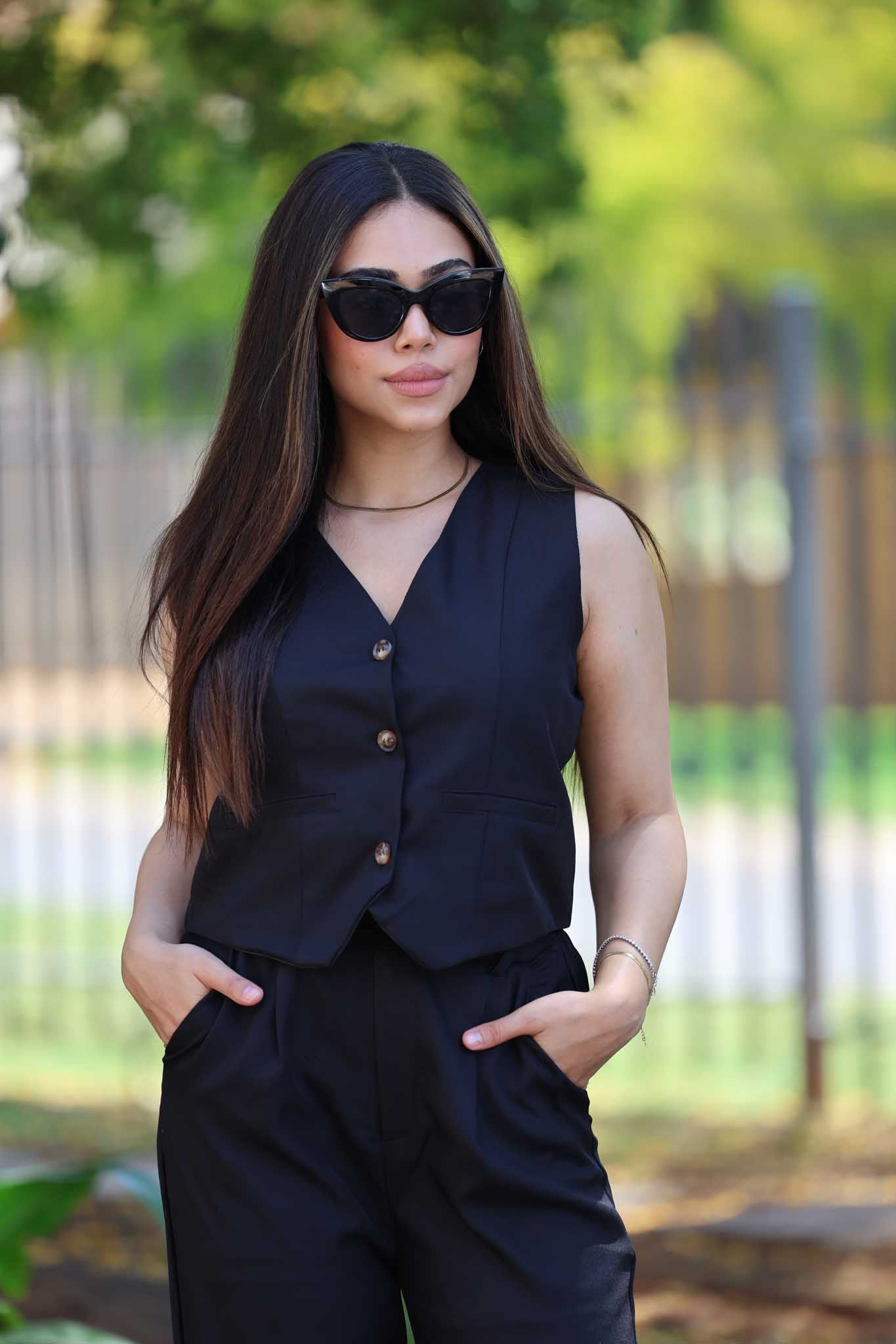 Black waist coat set