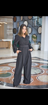 Black jumpsuit with belt