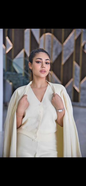 Three piece jersey set (cream)