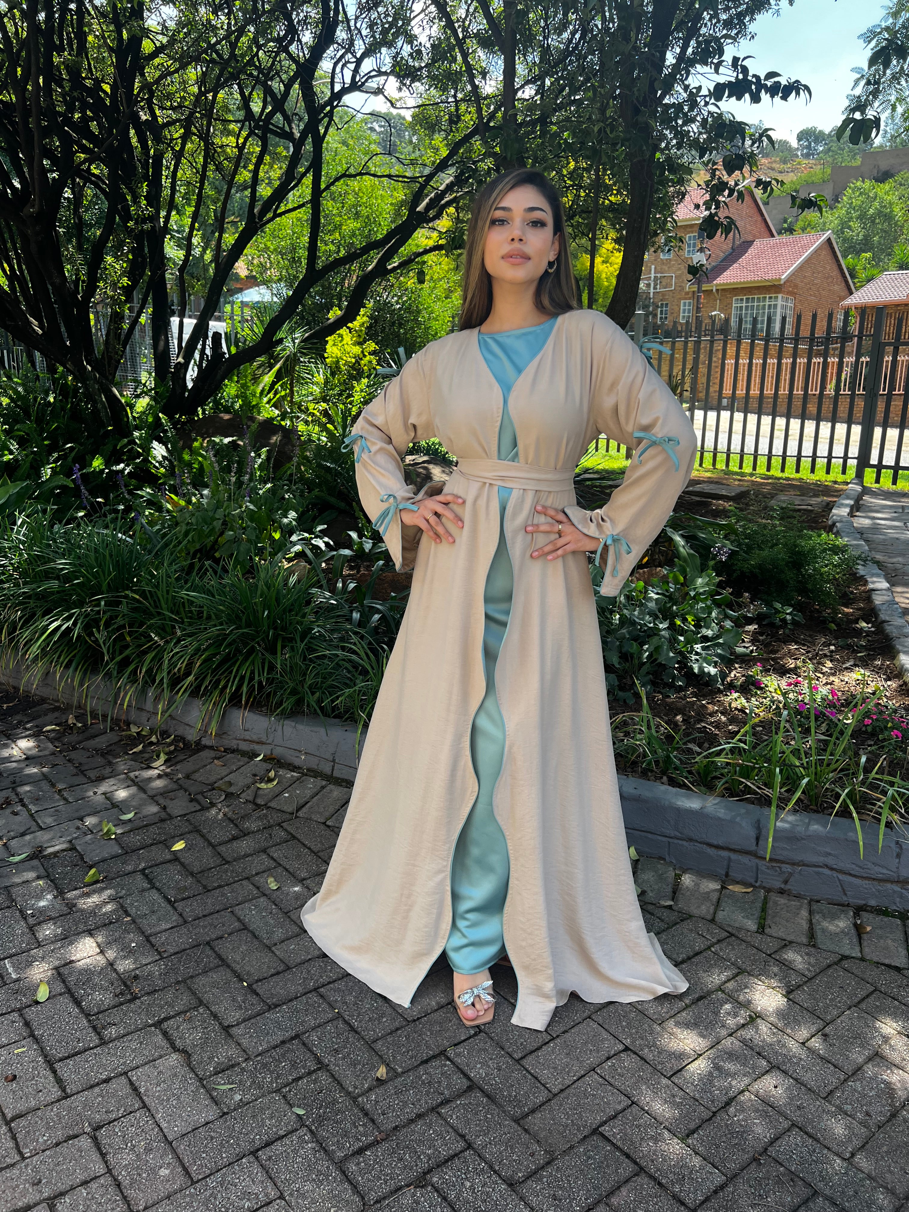Belle abaya in Teal