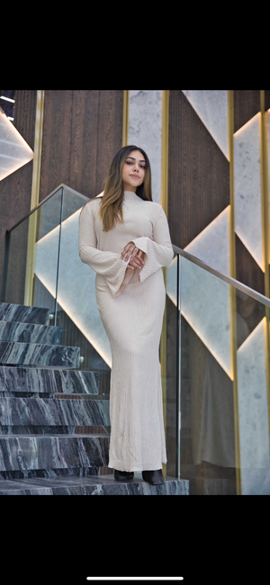 Textured dress (cream)