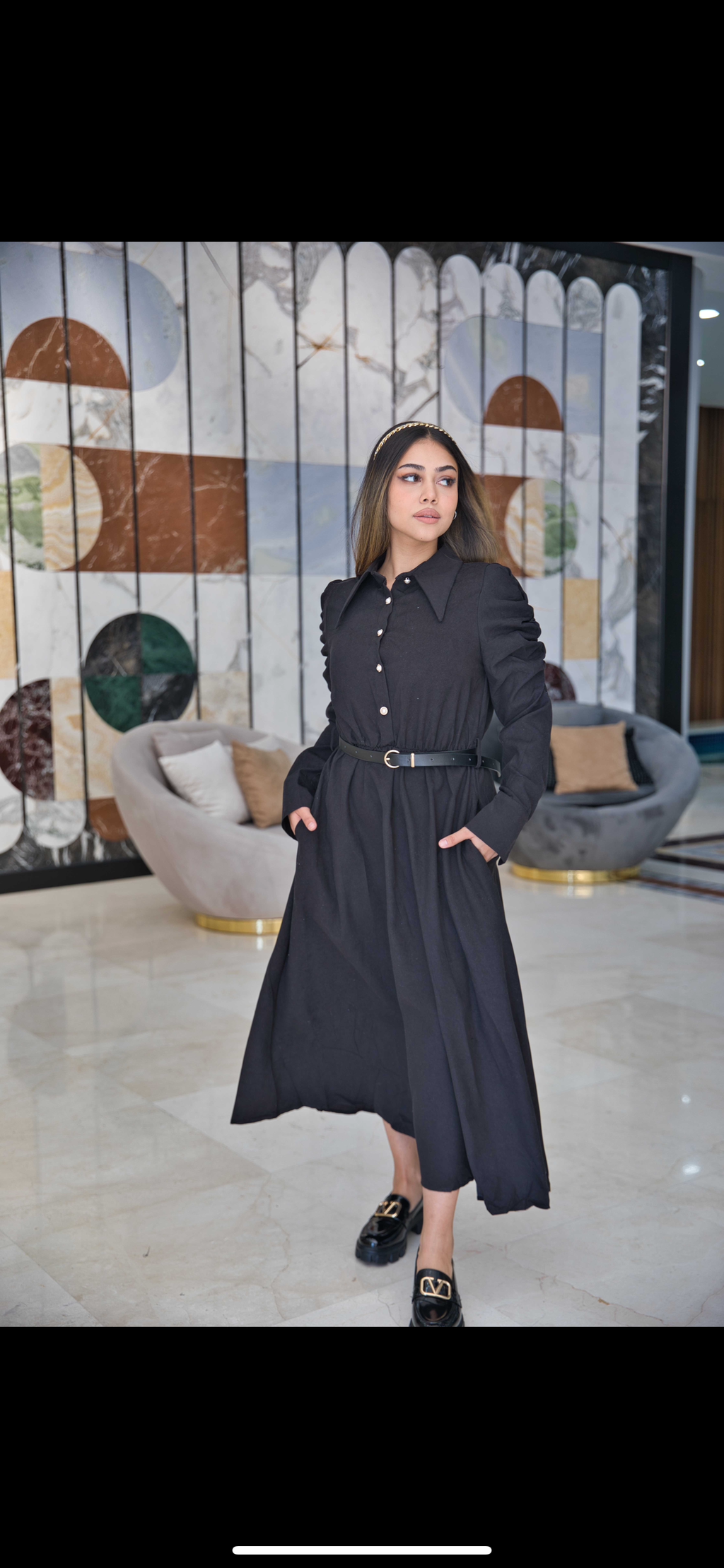 Black suede dress