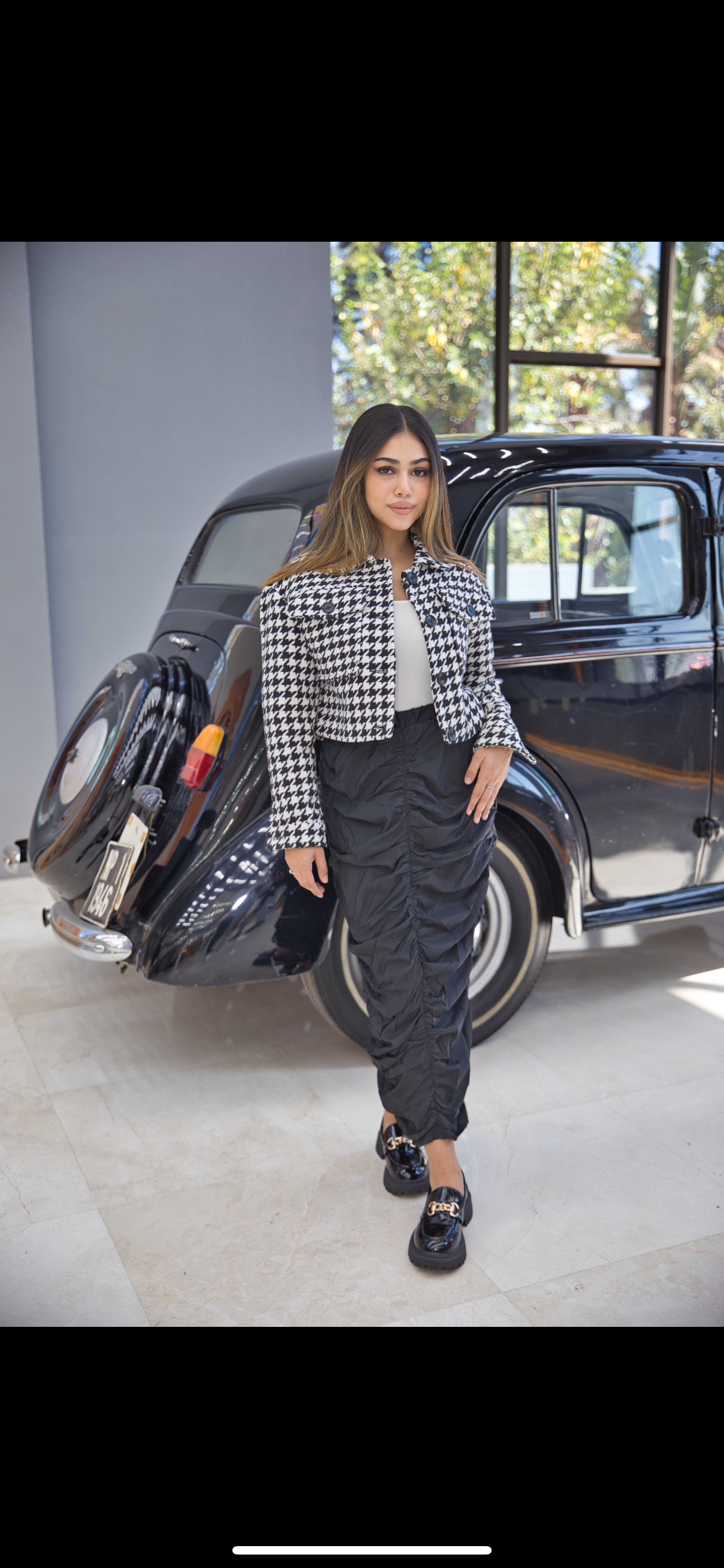 Houndstooth cropped jacket – Strawberry Street Houndstooth cropped jacket – Strawberry Street