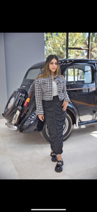 Houndstooth cropped jacket