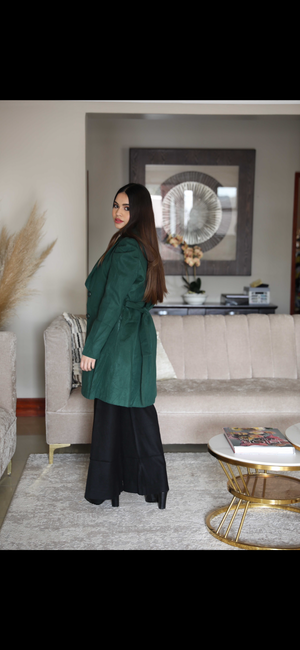 Green puff shoulder jacket