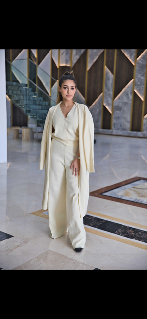 Three piece jersey set (cream)