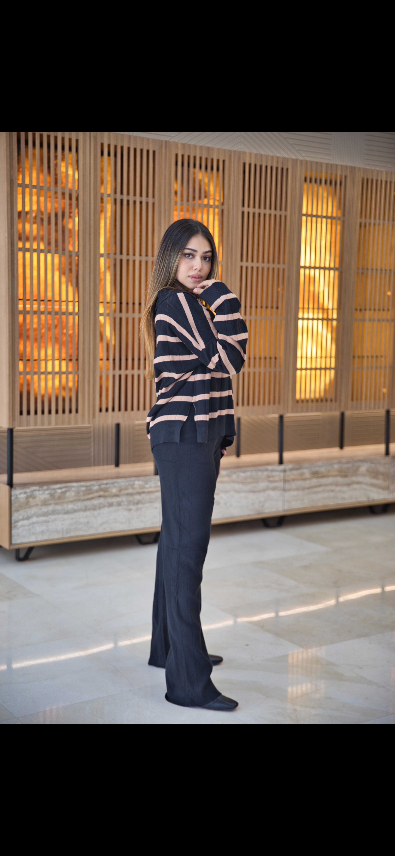 Striped jersey set