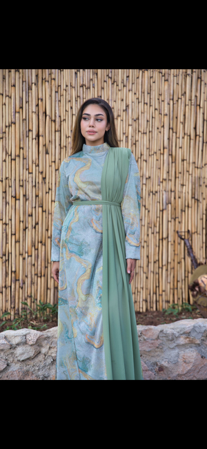 Green shimmer dress