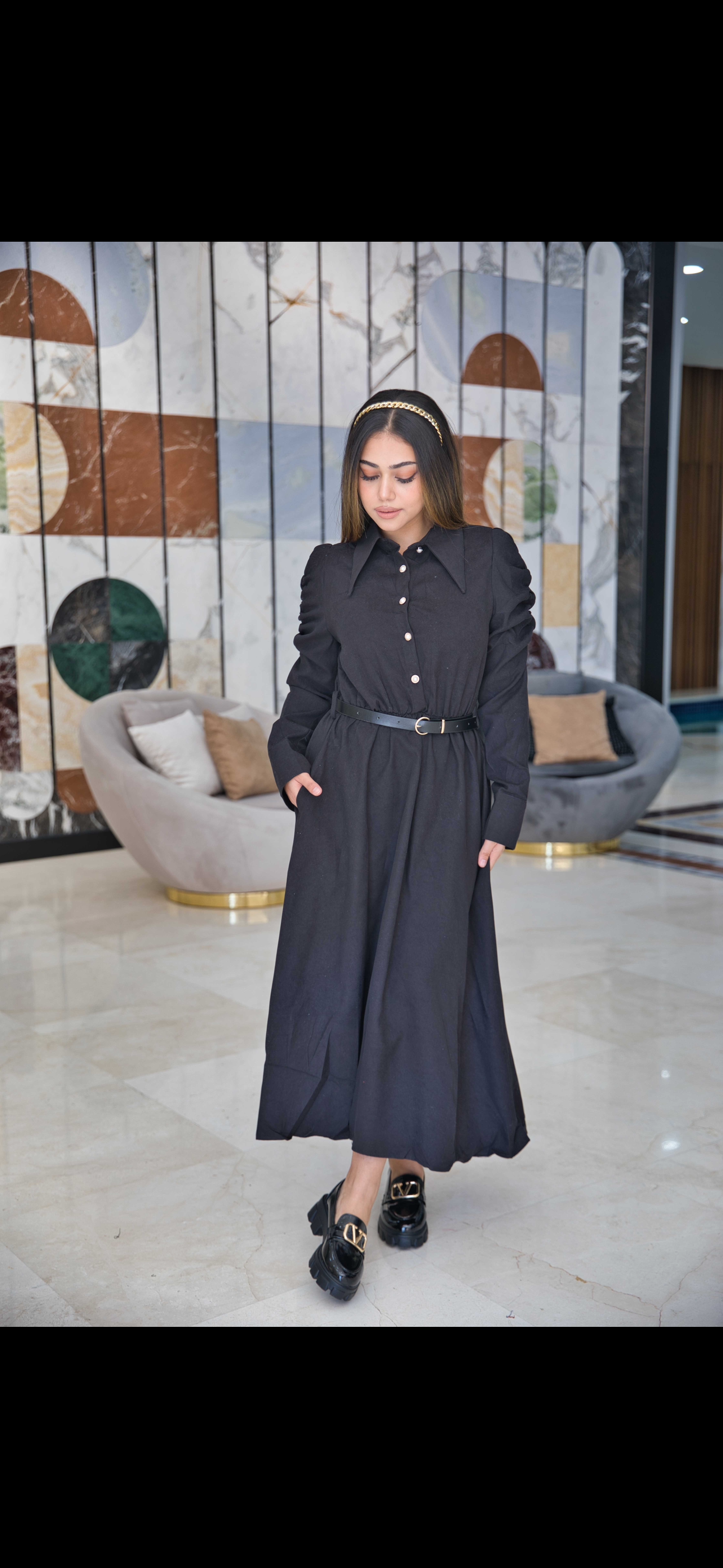 Black suede dress