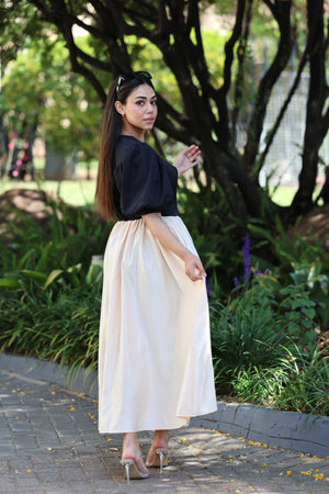 Black and nude dress