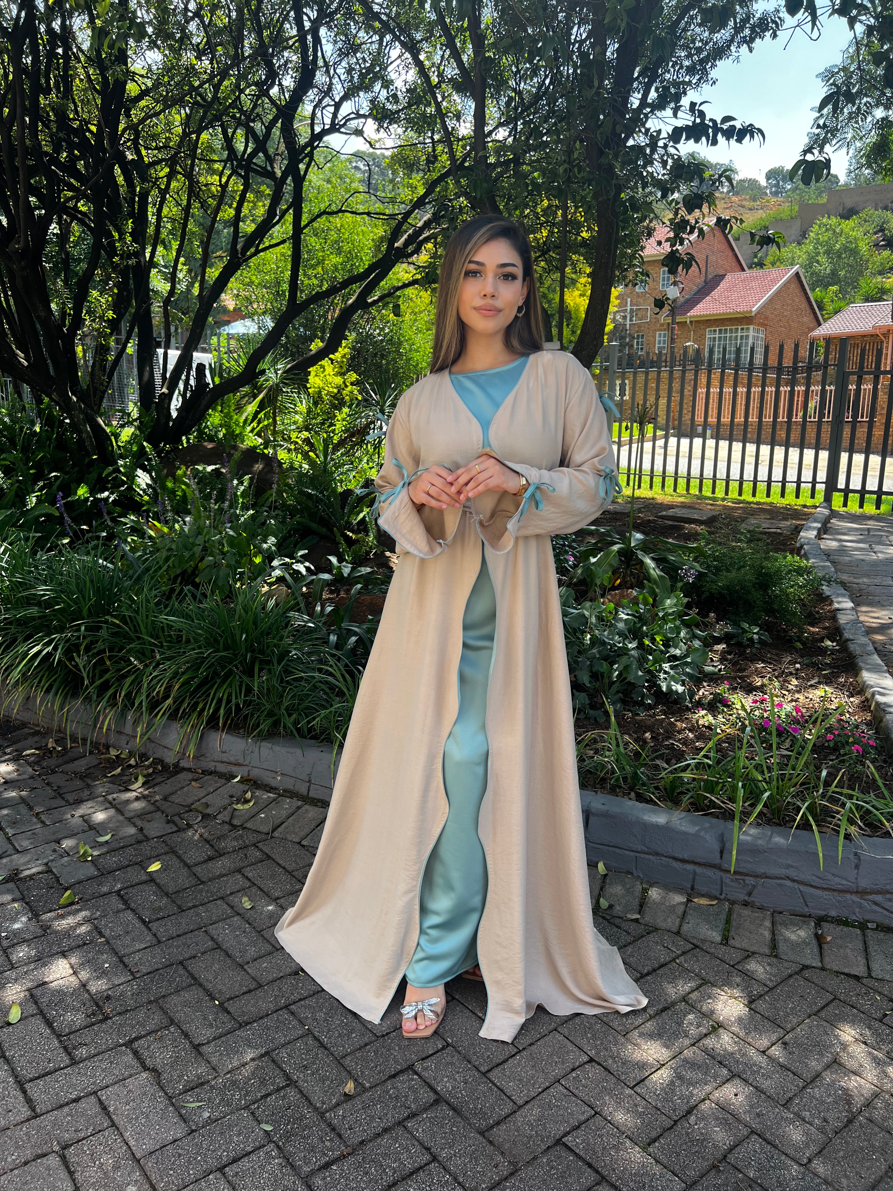 Belle abaya in Teal