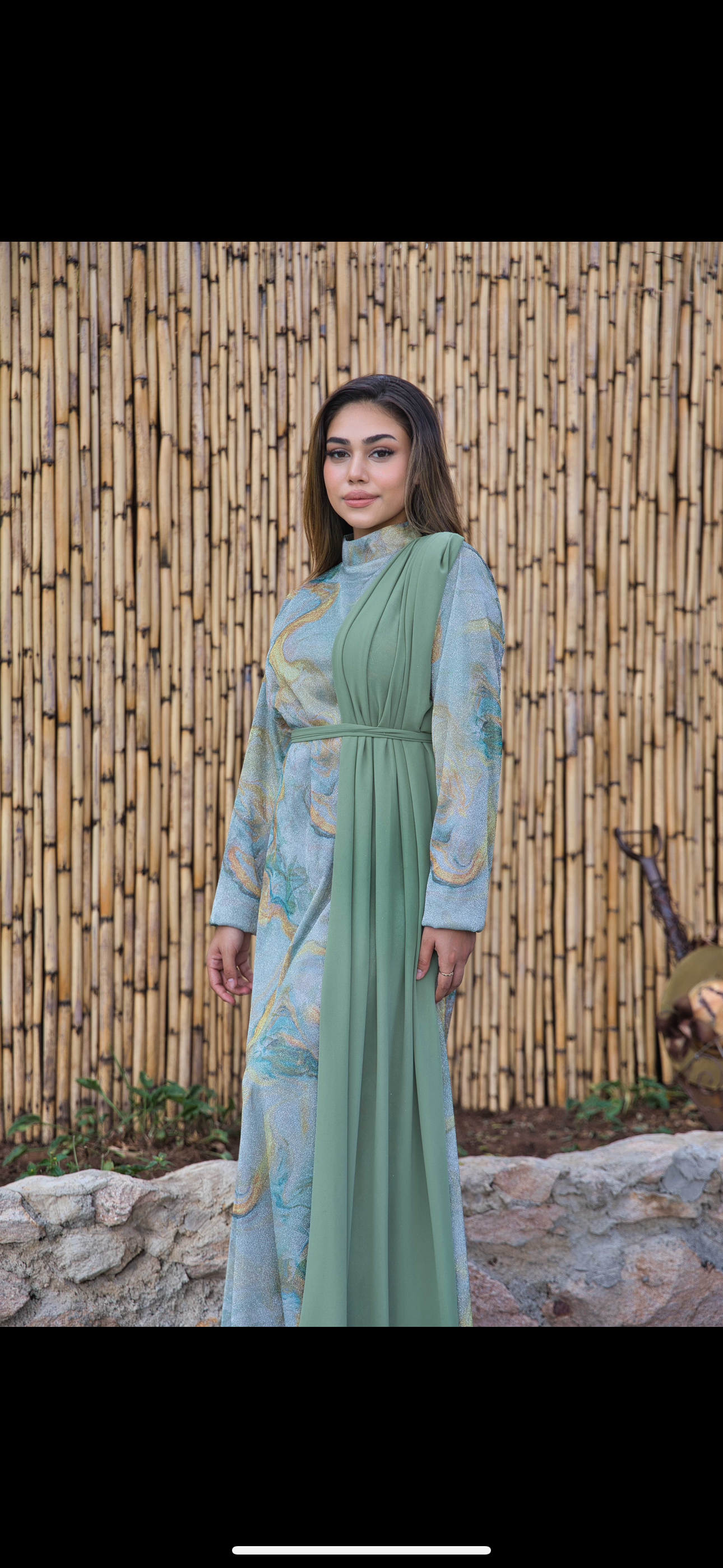 Green shimmer dress