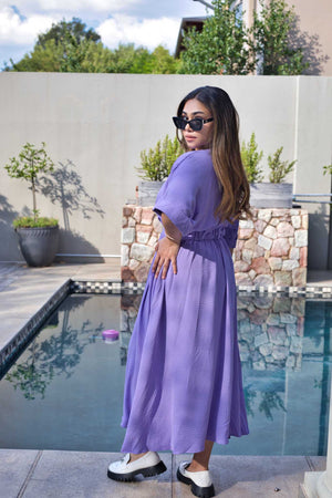 Flowy button down dress (lilac)