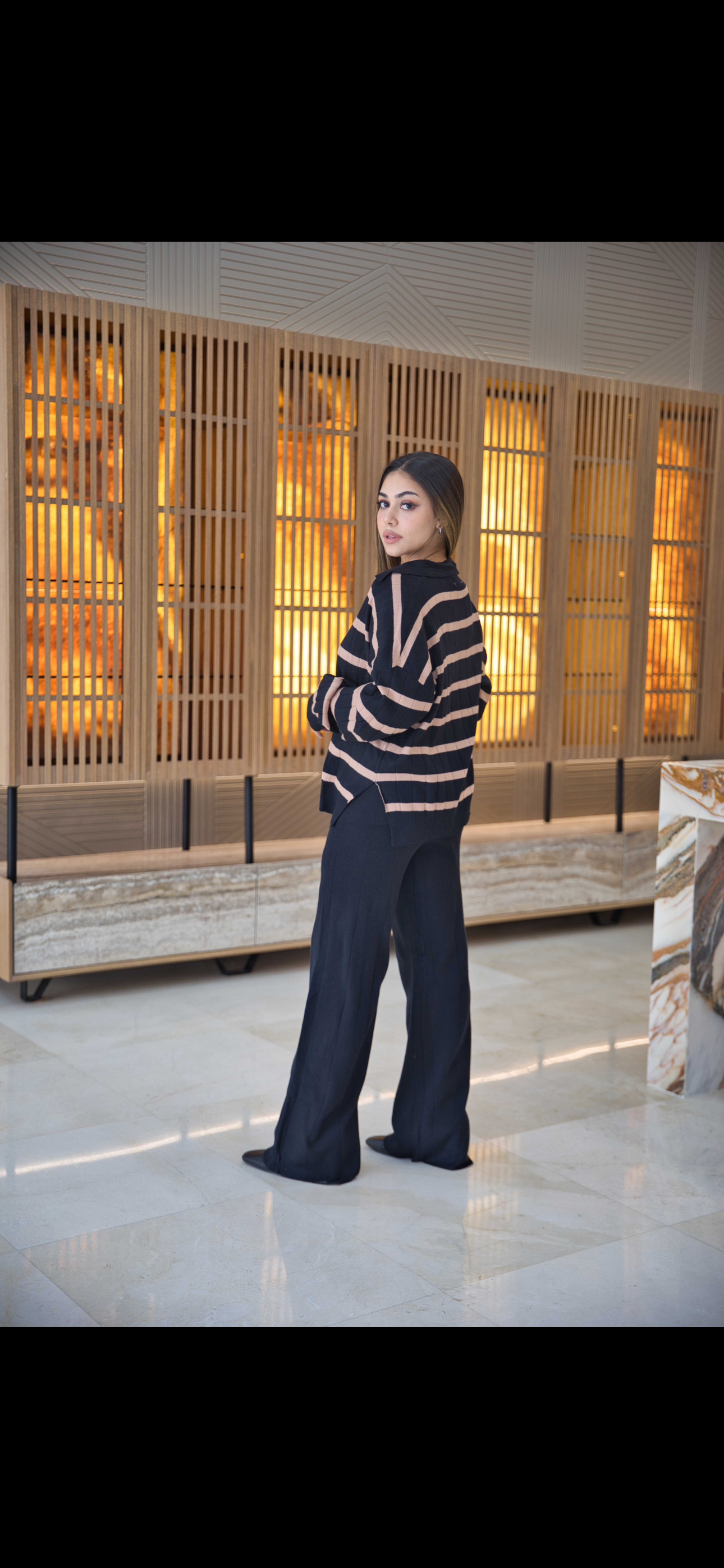 Striped jersey set