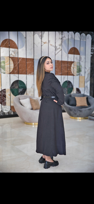 Black suede dress