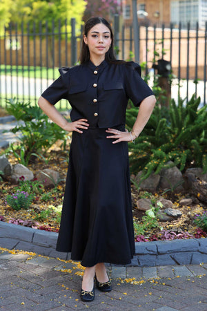 Black skirt set