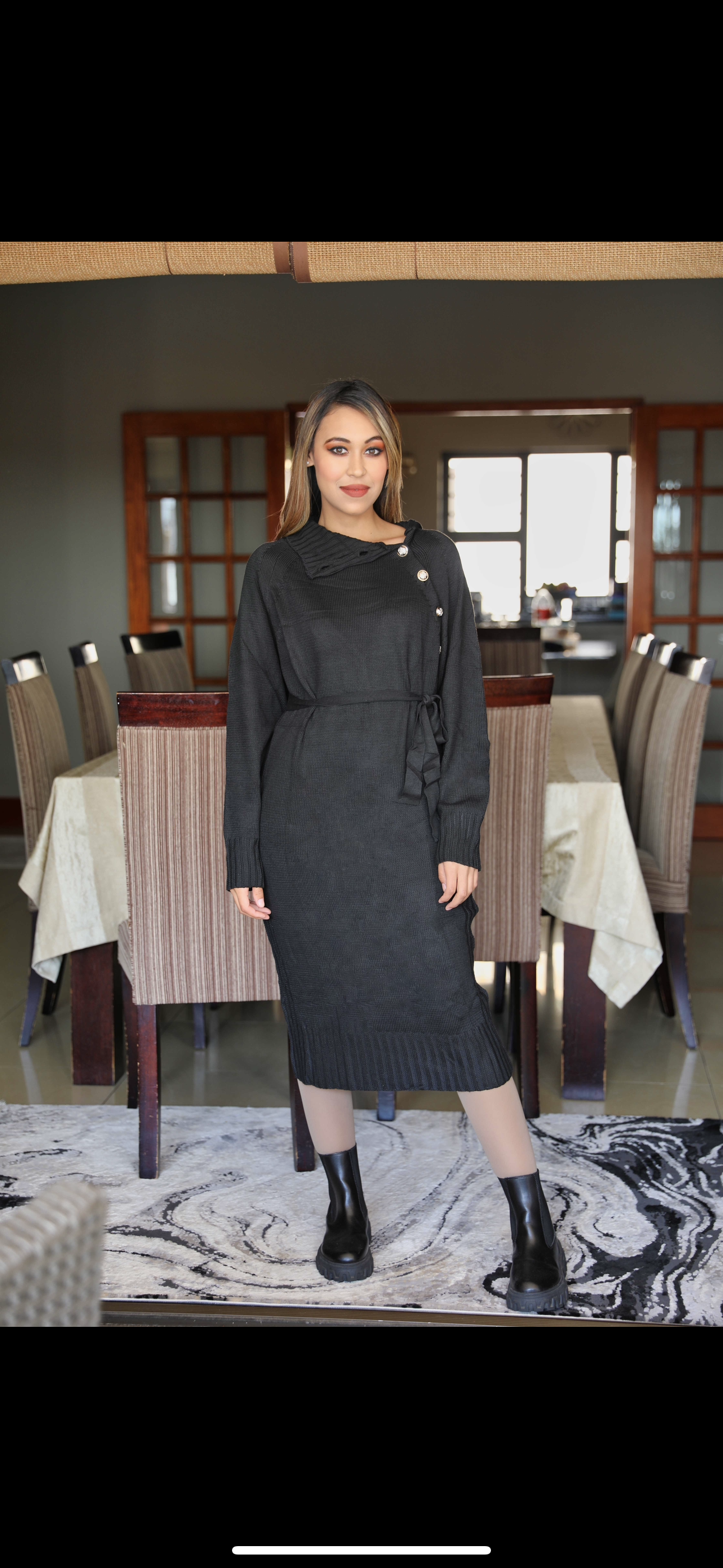 Black jersey dress