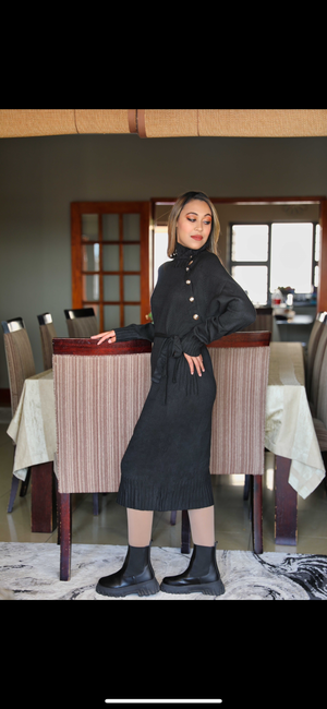 Black jersey dress